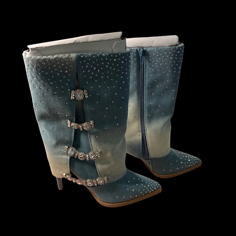 S3. New THALIA SODI Nami Ombre Denim Boots - Women's Size 8M (MSRP $159.50)